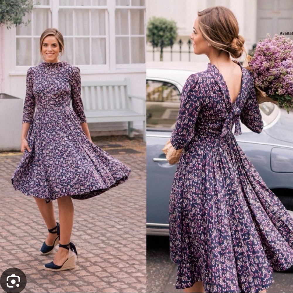 Gal Meets Glam Purple Tie Front Backless A-Line Dress